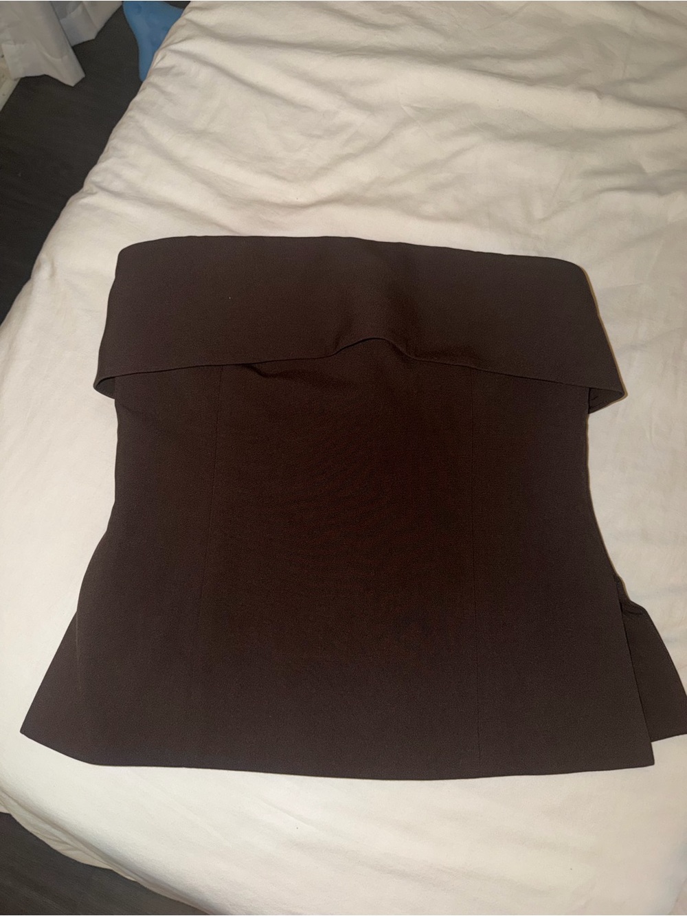 Strapless Brown Women's Top - Classic Fold-Over